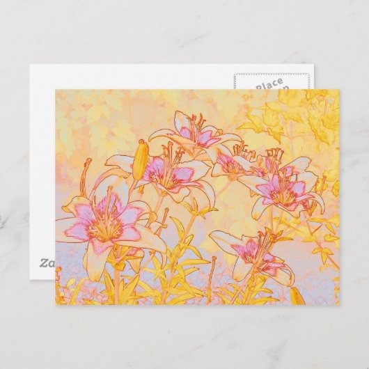 Autumn Lilies - Digitale Waterverf Briefkaart (Voorkant / Achterkant)