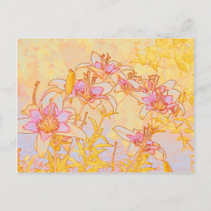 Autumn Lilies - Digitale Waterverf Briefkaart