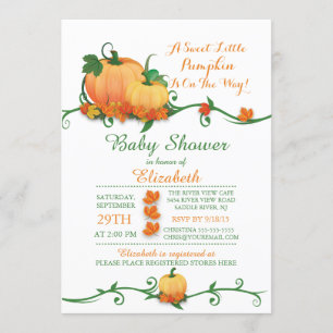 Autumn Little Pumpkin Baby shower Invitation Kaart