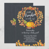 Autumn Little Pumpkin Baby shower Invitation Kaart (Voorkant / Achterkant)