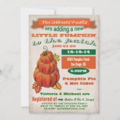 Autumn Little Pumpkin Baby shower Invitation Kaart (Voorkant)