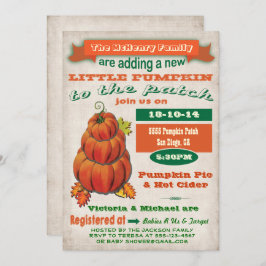Autumn Little Pumpkin Baby shower Invitation Kaart
