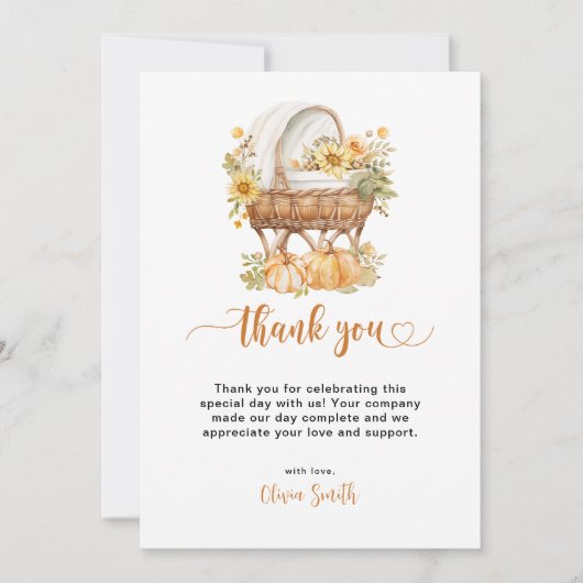 Autumn Little Pumpkin Bedankkaart (Voorkant)