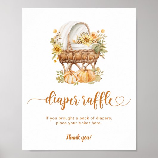 Autumn Little Pumpkin  Luier Raffle Poster (Voorkant)