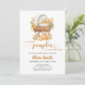 Autumn Little Pumpkin Neutral Baby shower Kaart (Staand voorkant)