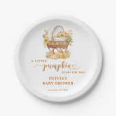 Autumn Little Pumpkin Neutral Baby shower Papieren Bordje (Voorkant)