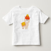 Autumn Llama, Cute Llama, Alpaca, Llama met Pet Kinder Shirts (Voorkant)