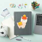 Autumn Llama, Cute Llama, Alpaca, Llama met Pet Sticker (iPad Cover)