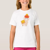 Autumn Llama, Cute Llama, Alpaca, Llama met Pet T-shirt (Voorkant)