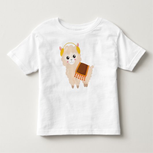 Autumn Llama, Cute Llama, Cute Alpaca, Ear Muffs Kinder Shirts (Voorkant)