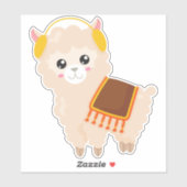 Autumn Llama, Cute Llama, Cute Alpaca, Ear Muffs Sticker (Vel)