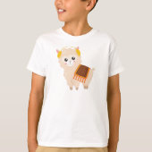 Autumn Llama, Cute Llama, Cute Alpaca, Ear Muffs T-shirt (Voorkant)