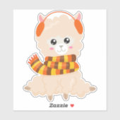 Autumn Llama, Cute Llama, Llama met Scarf, Alpaca Sticker (Vel)