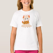 Autumn Llama, Cute Llama, Llama met Scarf, Alpaca T-shirt (Voorkant)