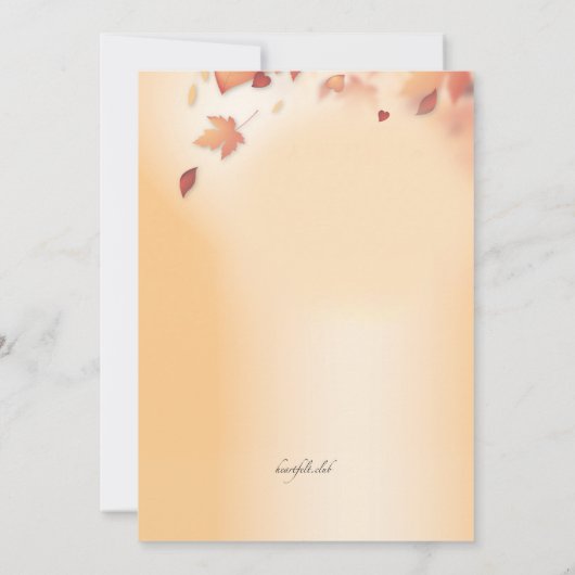 Autumn Love Invitation Kaart (Achterkant)