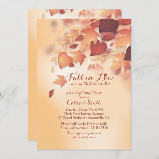Autumn Love Invitation Kaart (Voorkant / Achterkant)