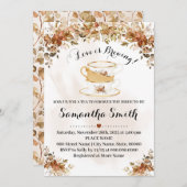 Autumn Love is Brouwerij Tea Shower Herfst Invitat Feestdagenkaart (Voorkant / Achterkant)