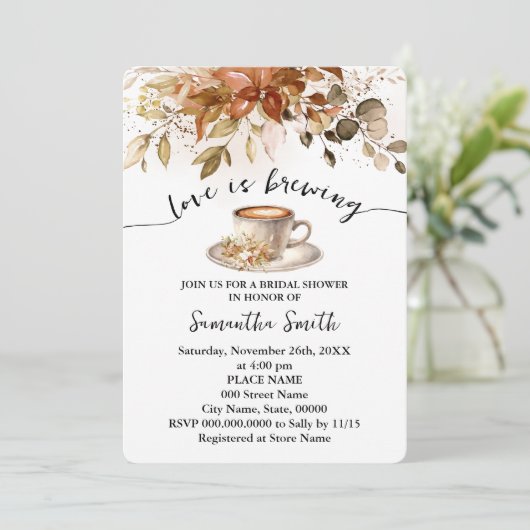 Autumn Love is het brouwen van Vrijgezellenfeest k Kaart (Staand voorkant)