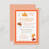 Autumn Love Leaf - 3x5 Wedding Invitation Kaart (Voorkant / Achterkant)