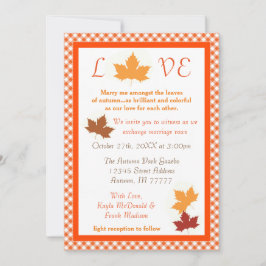 Autumn Love Leaf - Wedding Invitation Kaart