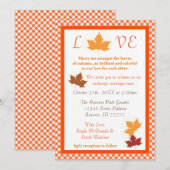 Autumn Love Leaf - Wedding Invitation Kaart (Voorkant / Achterkant)