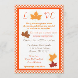 Autumn Love Leaf - Wedding Invitation Kaart