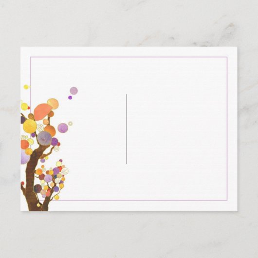 Autumn Love Trees Paarse Wedding RSVP Uitnodiging Briefkaart (Achterkant)