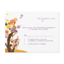 Autumn Love Trees Paarse Wedding RSVP