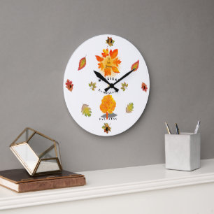 Autumn Love White Grote Klok