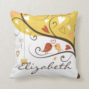 Autumn Lovebird Personalized Pillow Kussen