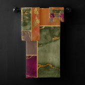 Autumn Luxury | Geometrische gouden handdoepering Bad Handdoek