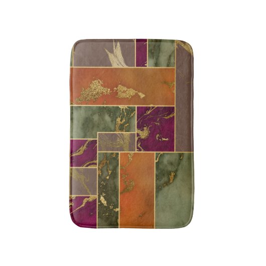 Autumn Luxury | Geometrische gouden handdoepering Badmat (Voorkant Verticaal)