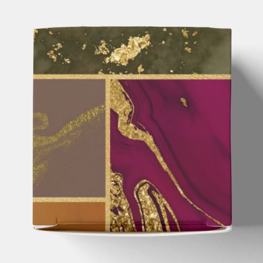 Autumn Luxury | Geometrische gouden handdoepering Bedankdoosjes (Bovenkant)