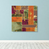 Autumn Luxury | Geometrische gouden handdoepering Canvas Afdruk (Insitu (Houten vloer))