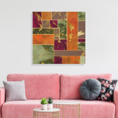 Autumn Luxury | Geometrische gouden handdoepering Canvas Afdruk (Insitu (Woonkamer))