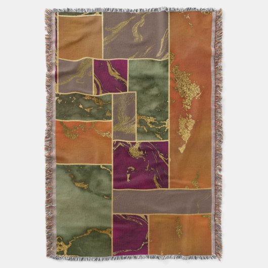 Autumn Luxury | Geometrische gouden handdoepering Deken (Voorkant Verticaal)