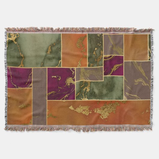 Autumn Luxury | Geometrische gouden handdoepering Deken (Voorkant)