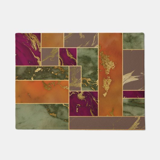 Autumn Luxury | Geometrische gouden handdoepering Deurmat (Voorkant)