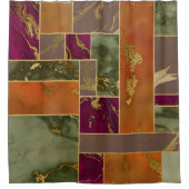 Autumn Luxury | Geometrische gouden handdoepering Douchegordijn (Voorkant)