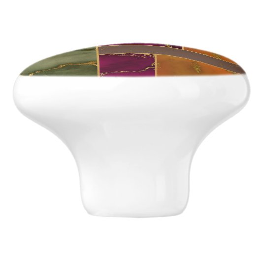 Autumn Luxury | Geometrische gouden handdoepering Keramische Knop (Zijkant)