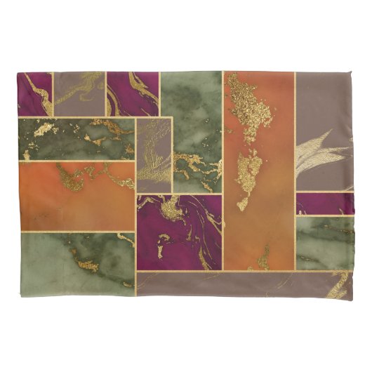 Autumn Luxury | Geometrische gouden handdoepering Kussensloop (Voorkant)