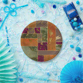 Autumn Luxury | Geometrische gouden handdoepering Papieren Bordje (Feest)