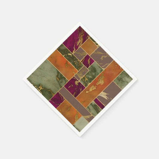 Autumn Luxury | Geometrische gouden handdoepering Servet (Hoek)