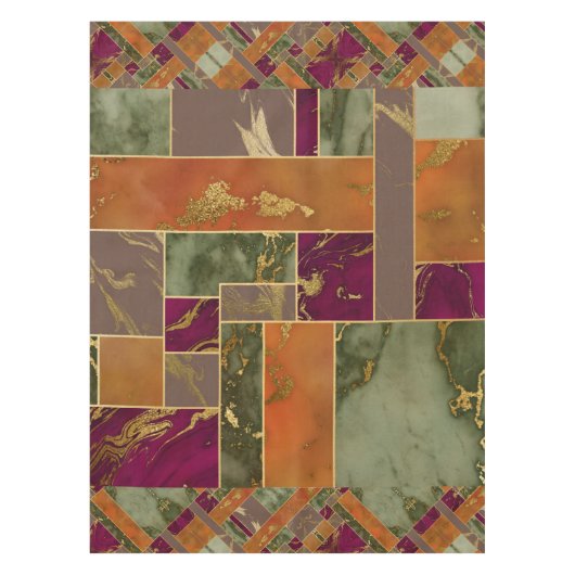 Autumn Luxury | Geometrische gouden handdoepering Tafelkleed (Voorkant)