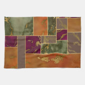 Autumn Luxury | Geometrische gouden handdoepering Theedoek (Horizontaal)