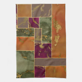 Autumn Luxury | Geometrische gouden handdoepering Theedoek (Verticaal)