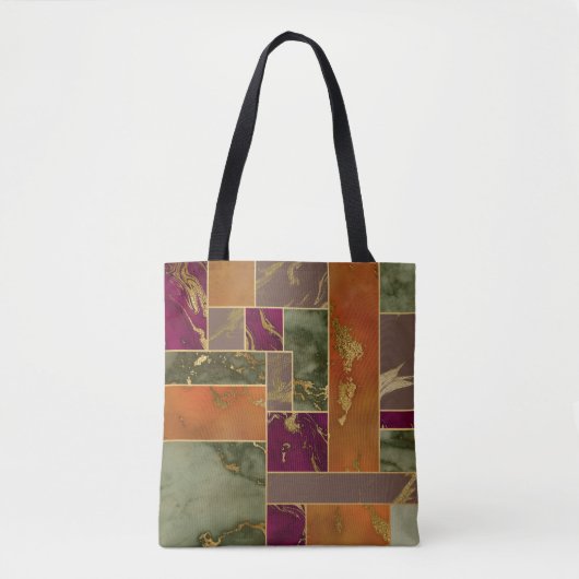 Autumn Luxury | Geometrische gouden handdoepering Tote Bag (Voorkant)