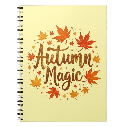 Autumn Magic Glitter Glow Gepersonaliseerd Notitieboek (Voorkant)