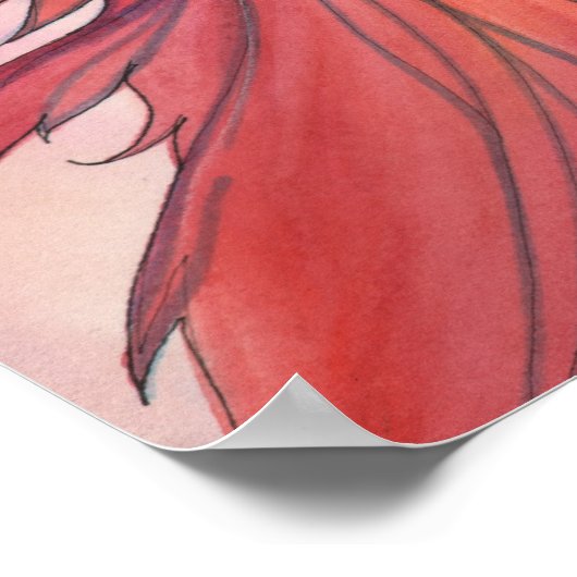 Autumn Magic Halloween Witch and Cat Art Poster (Hoek)