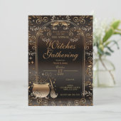 Autumn Magic Whimsical Herfst Heksen Bijeenkomst Kaart (Staand voorkant)